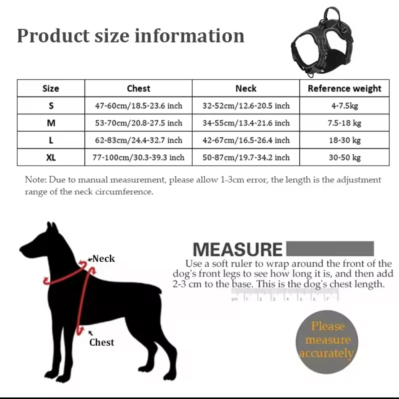 Adjustable Nylon Dog Harness Vest Reflective Soft Breathable No Pull Dog Harness Pet Harness Leash For Small Medium Large Dogs